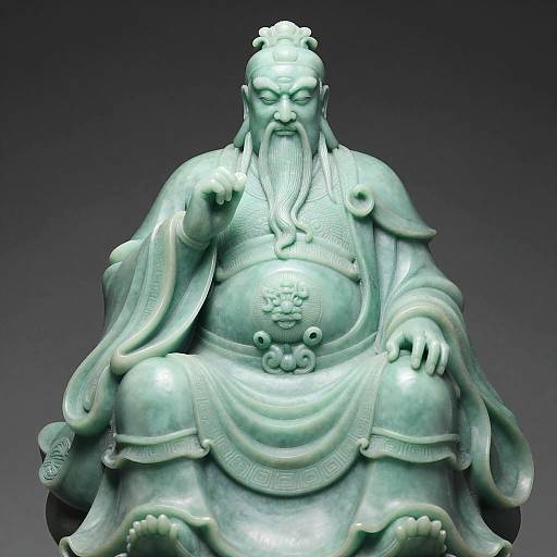 Green Jade Figure Sculpture of Wise Man