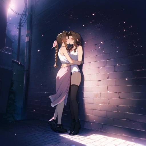 Moonlit Alley Embrace: Aerith Gainsborough