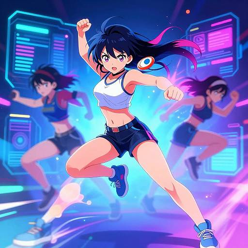 Futuristic Anime Girl Athletes
