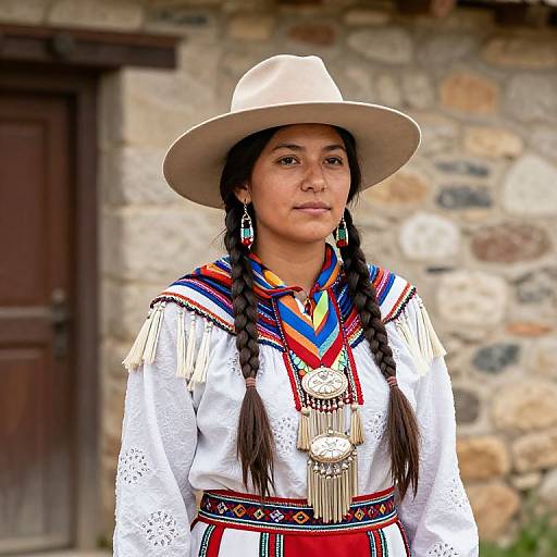 Native American Girl in Traditional Dress