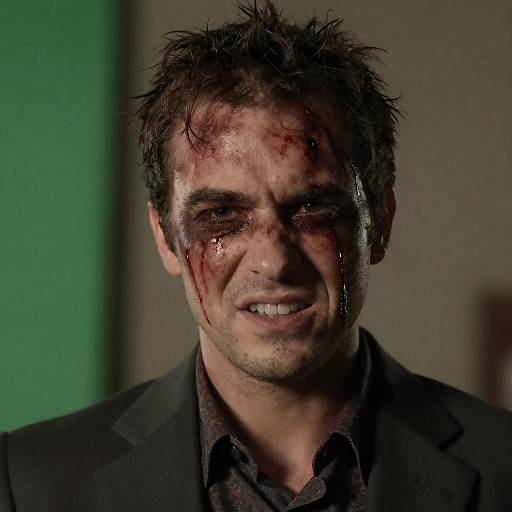 Intense Portrait of a Disheveled Man