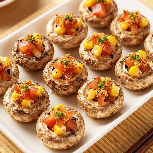 Colorful Stuffed Mushroom Platter
