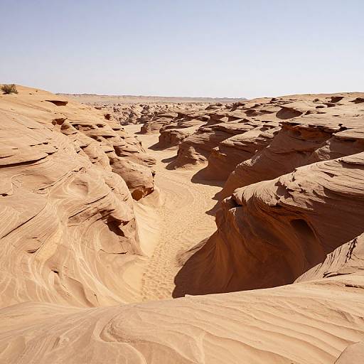 Endless Sandy Canyons Under Clear Sky