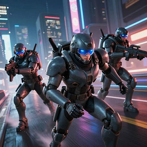 Elite Mech Pilot Squad in Neon Chase