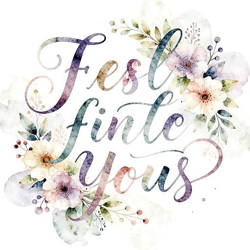 Elegant Calligraphy Ribbon Text Art