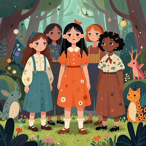 Whimsical Fantasy Girls Celebrating Diversity