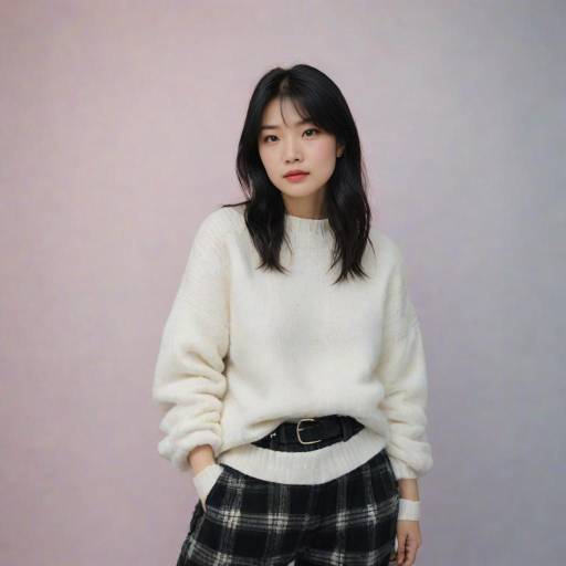 Stylish Young Woman in Cozy Studio Setting
