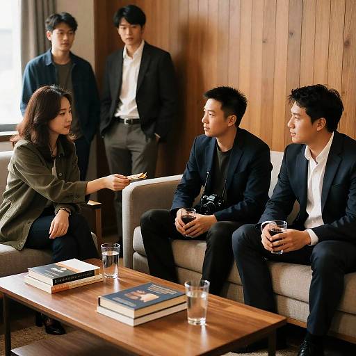 Casual Gathering in a Stylish Room