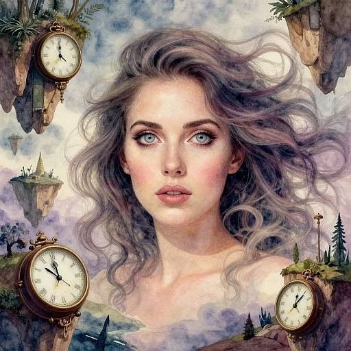 Surreal Woman in Dreamscape Portrait