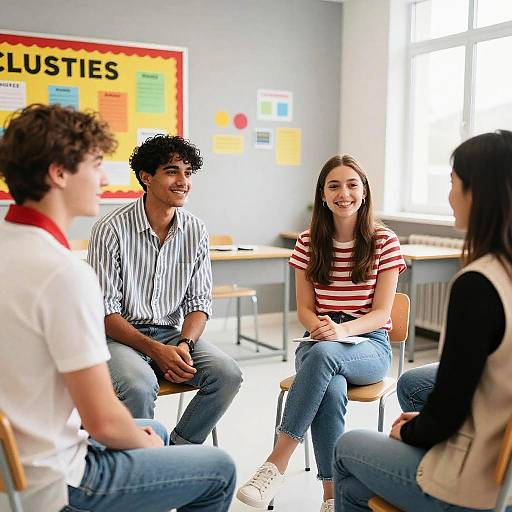 Casual Classroom Group Discussion Photo