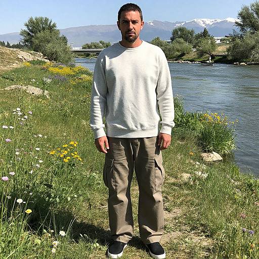 Casual Man by Scenic Riverbanks