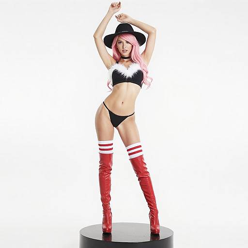 Provocative Pink-Haired Woman Portrait