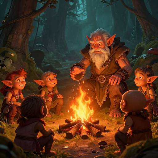Elder Goblin Storytelling by Fire