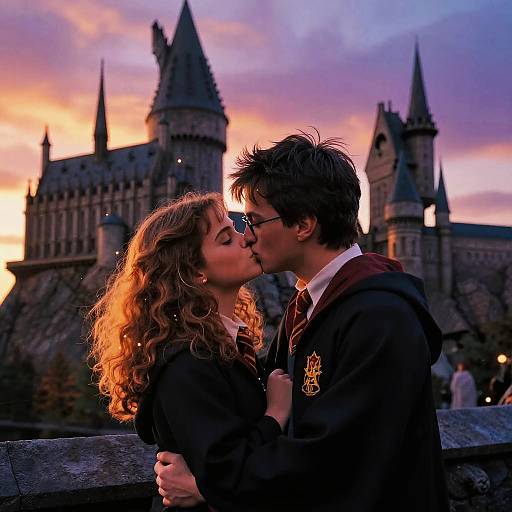 Harry and Hermione Romantic Castle Kiss