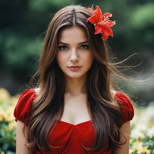 Elegant Red Jasmine Costume Portrait