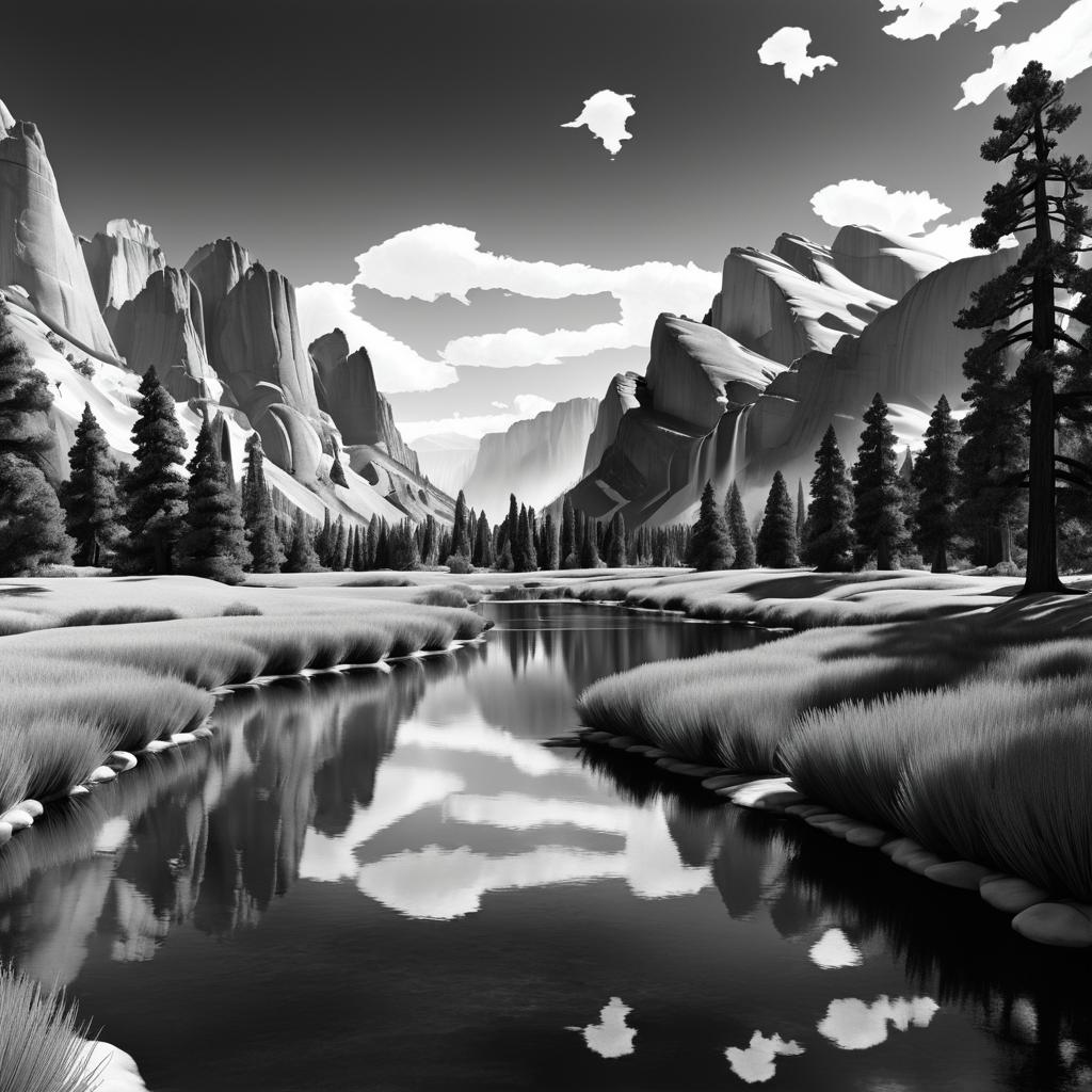 Photorealistic Landscapes Inspired by Ansel Adams