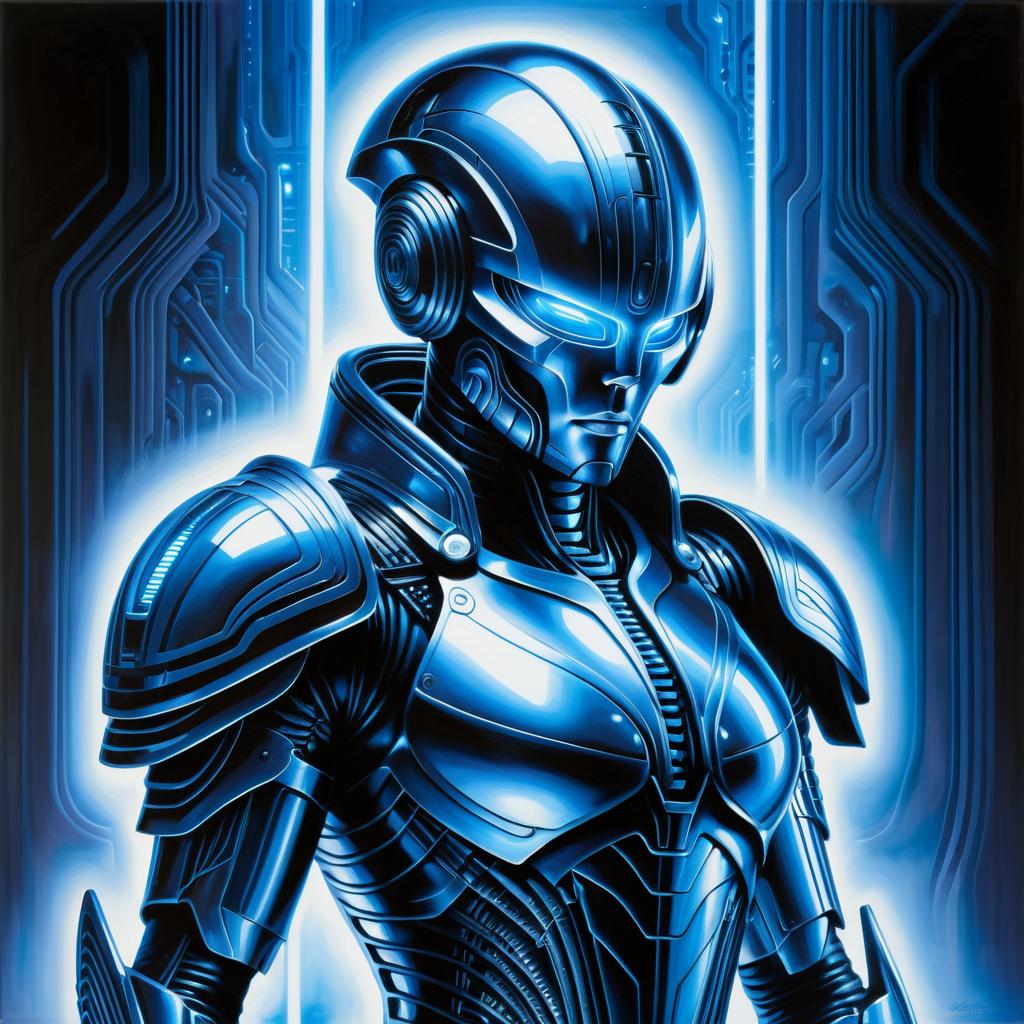 Futuristic Cybernetic Warrior Art