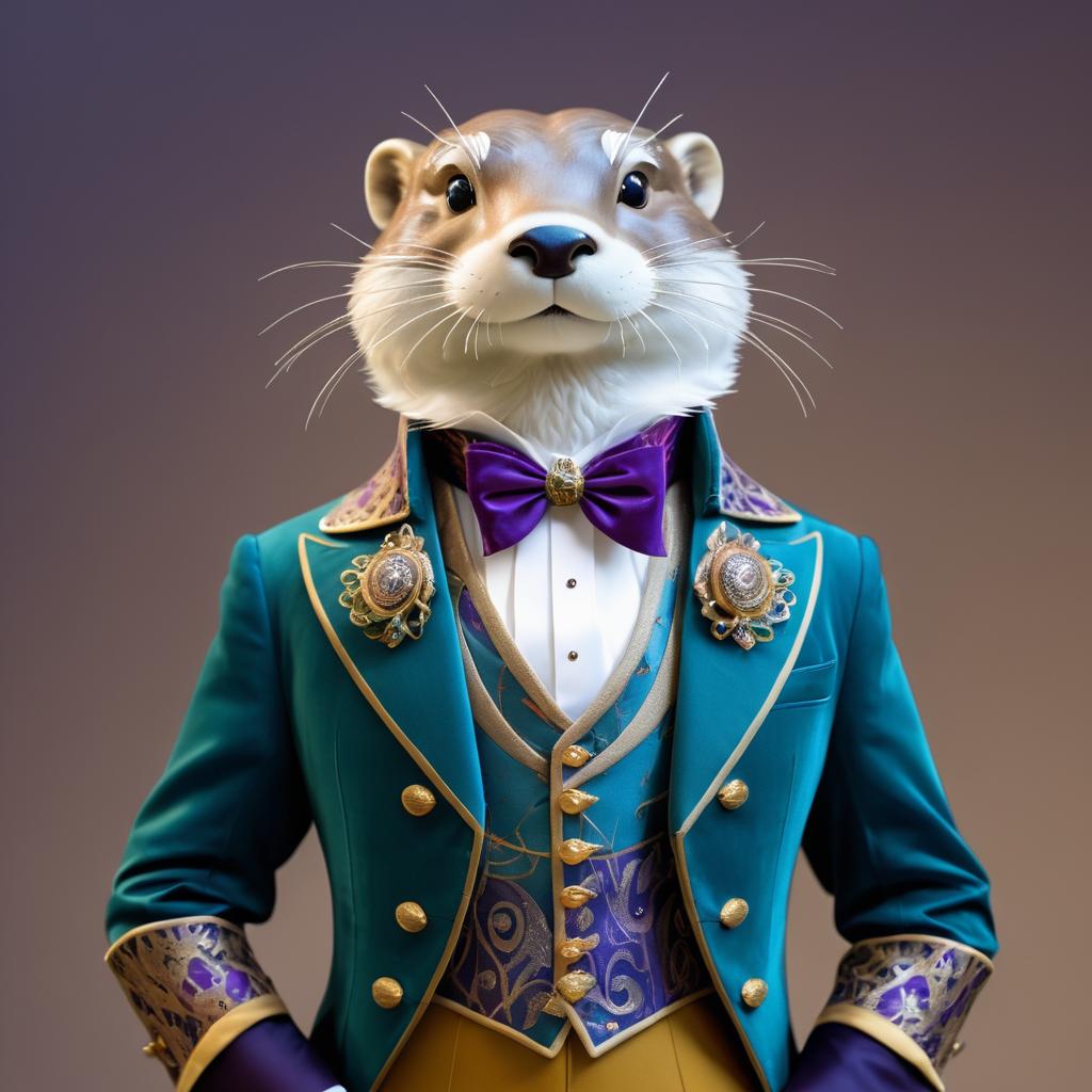 Regal Otter King in Stylish Attire