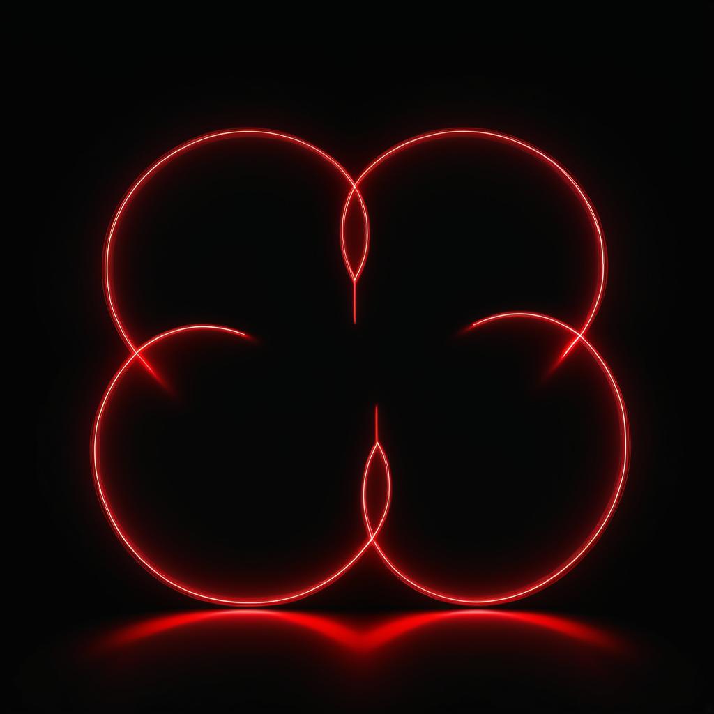 Elegant Red Shamrock Light Art Design