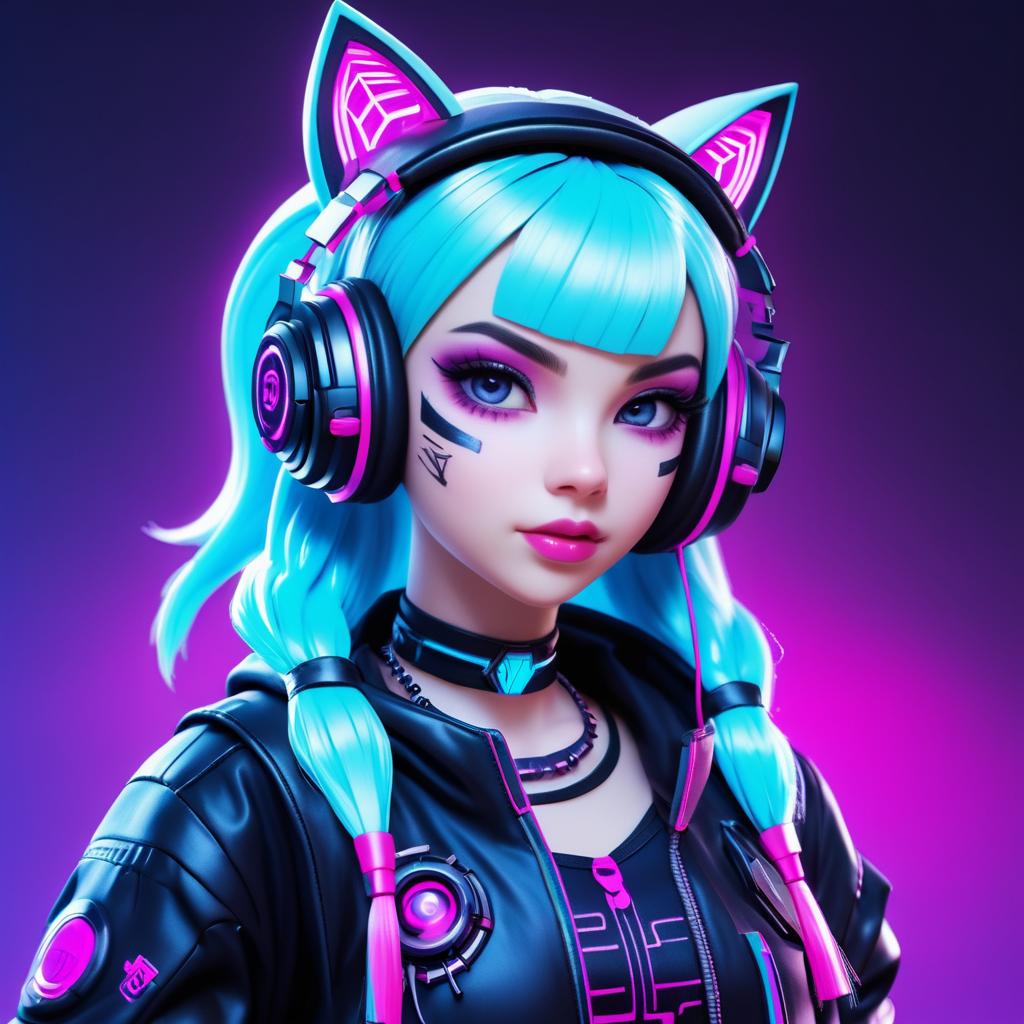 Cyberpunk Gamer Girl Ghost Design