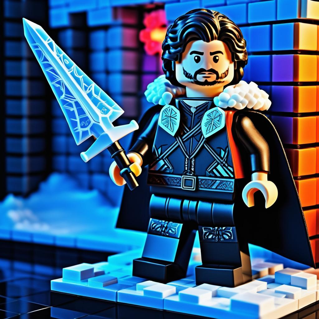 Jon Snow Lego Figurine in Iconic Style