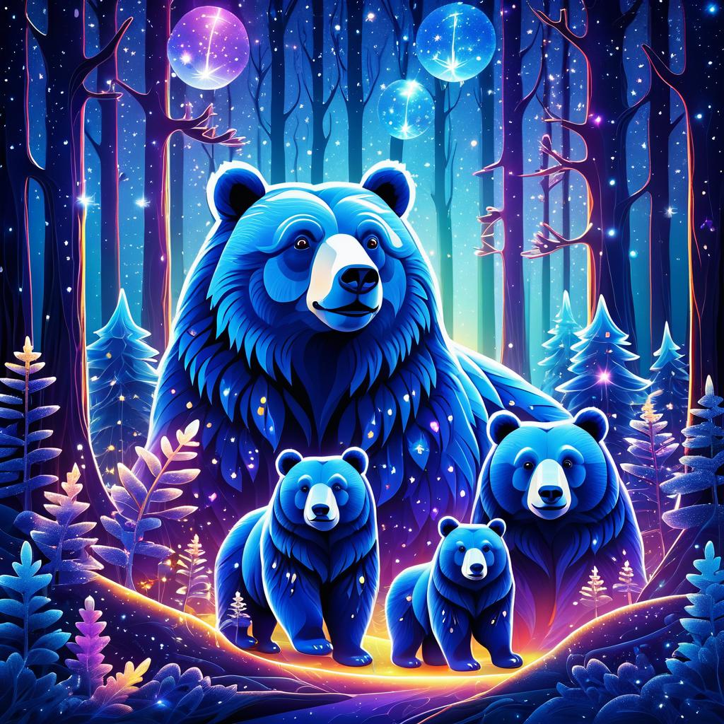 Whimsical Bears in a Magical Forest