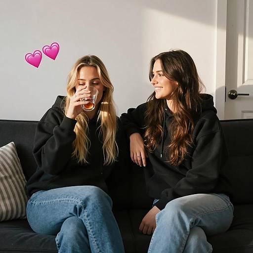 Cozy Moments: Friends on a Couch