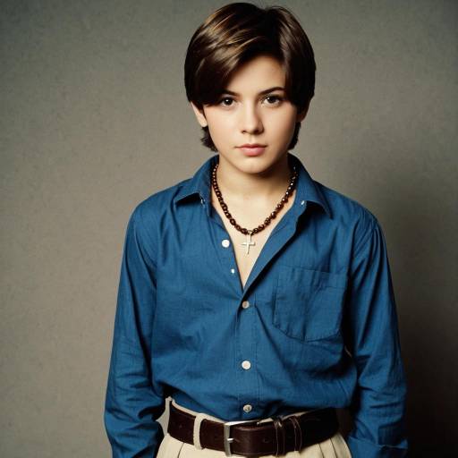 Teen Boy in Blue Shirt and Necklace