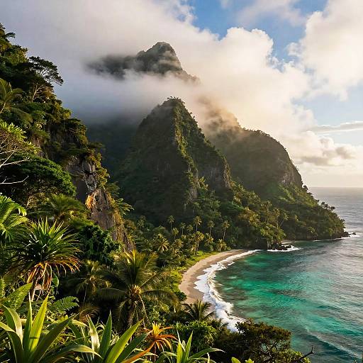 Tropical Island Mountain Sunrise