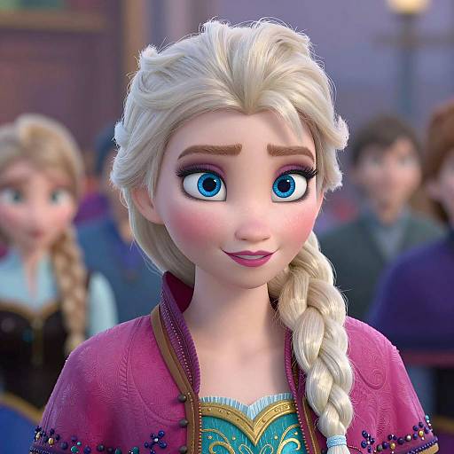 3D Digital Portrait of Elsa from Frozen