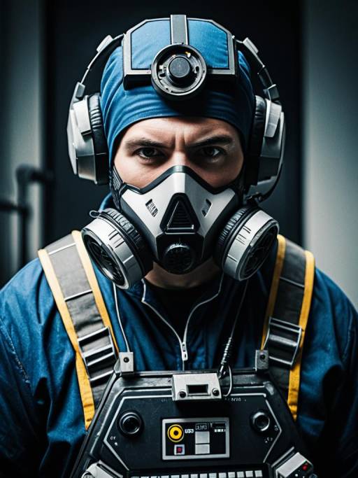 Man in High-Tech Protective Cosplay Gear