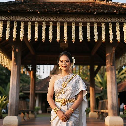 Timeless Thai Bride in Golden Pavilion