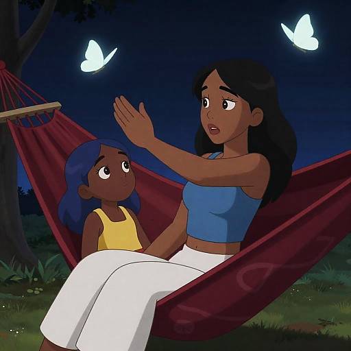 Nighttime Animation of a Hammock Scene