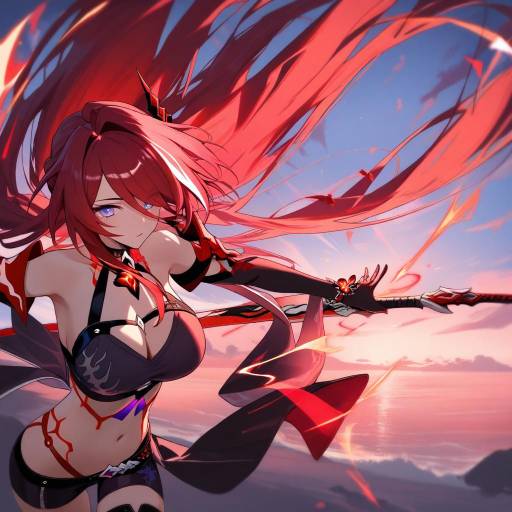 Dynamic Cowboy Shot of Acheron Honkai