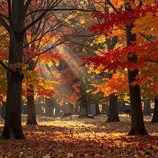 Autumn Forest Ecosystem with Wildlife