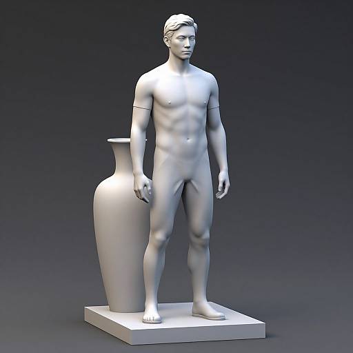 Raytraced Sculpture with Tall Vase