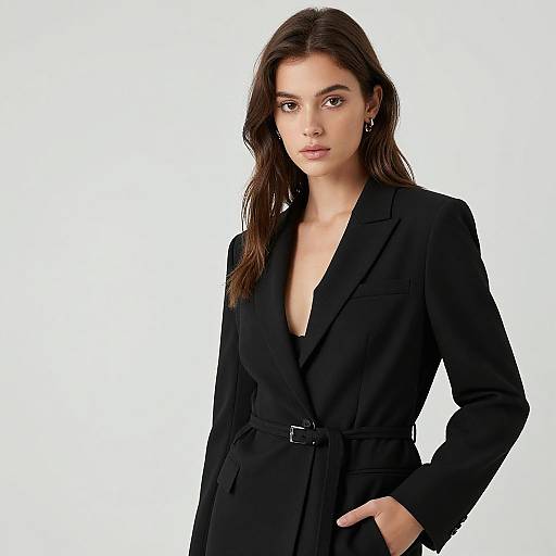 Realistic Woman in Black Blazer