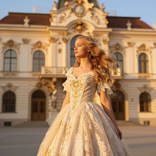 Elegant Austrian Beauty in Baroque Setting