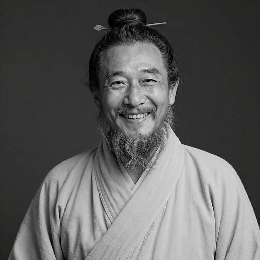 Portrait of a Smiling Elderly Asian Man