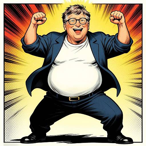 Retro Comic Bill Gates Belly