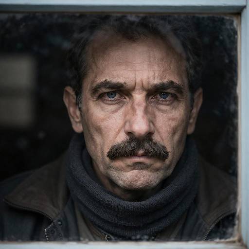 Intense Gaze: Middle-Aged Man Portrait