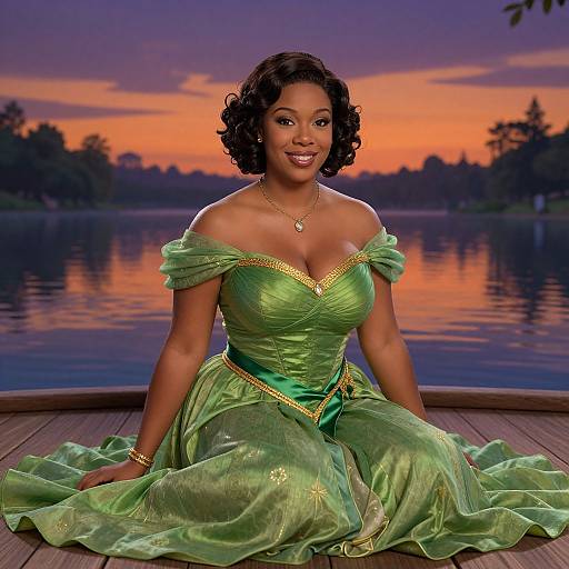 Lifelike Portrait of Confident Tiana