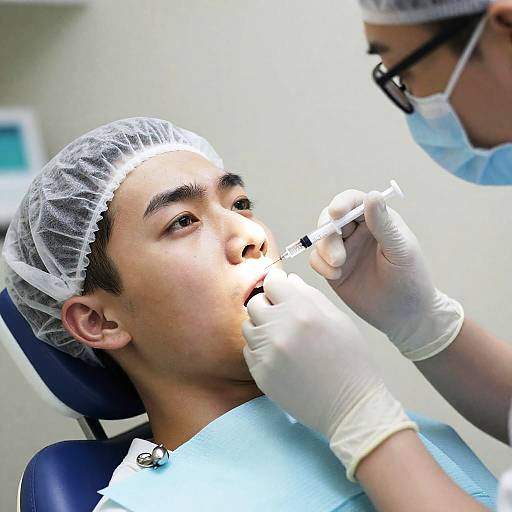 Dentist Administering Injection in Clinic