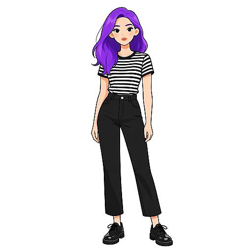 Casual Chic Woman with Striped Tee