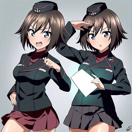 Illustration of Hida ema, girls und panzer in the style of Jeno