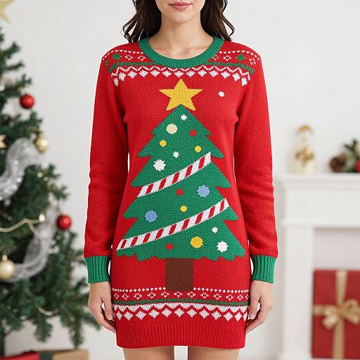 Festive Ugly Christmas Sweater Dress