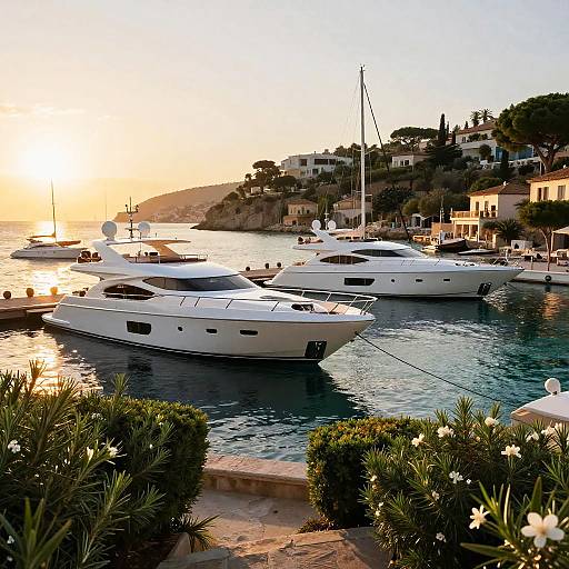 Luxury Yachts at Turquoise Mediterranean Inlet