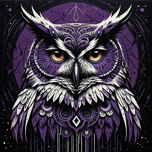 Surreal Abstract Owl Portrait