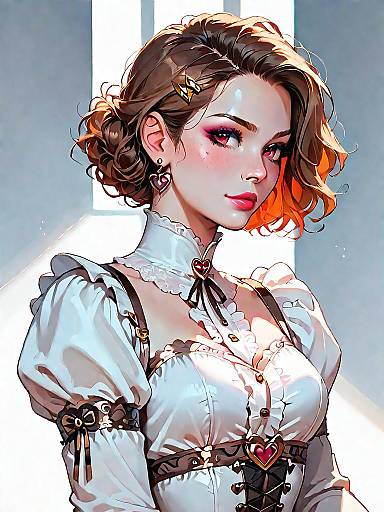 Romantic Woman in Burgundy Lace Bodysuit