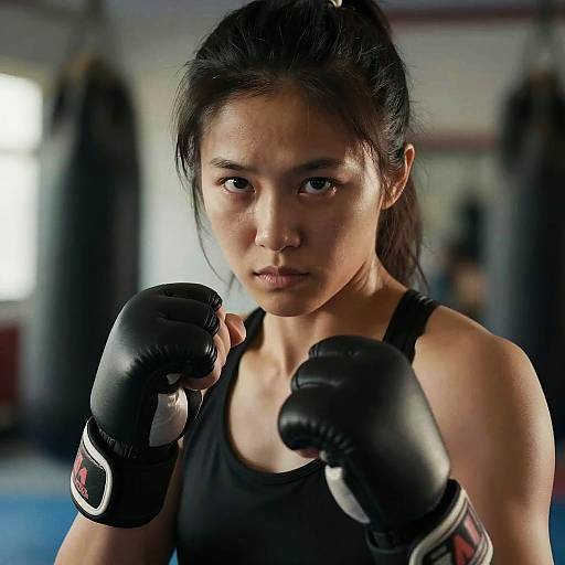 Epic Close-Up of Asian Kickboxer